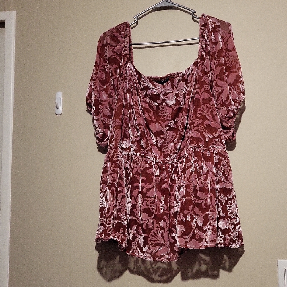 Floral Burgundy Women's Top